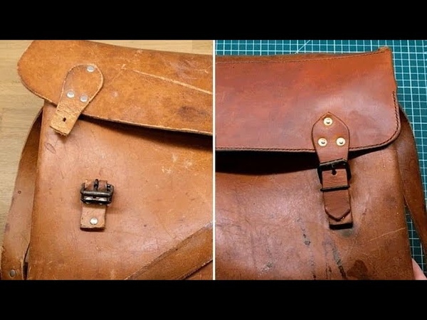 Restoring a leather work bag,