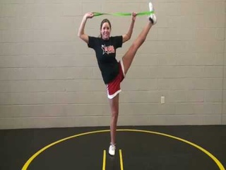 Cheerleading - How to get your Scorpion and Heel Stretch with easy exercises using the Stunt Strap
