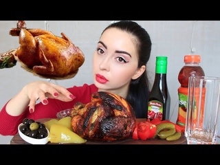 БЛОГЕРЫ НАХЛЕБНИКИ / КУРИЦА ГРИЛЬ / MUKBANG Ayka Emilly