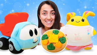 Hamur oyunlar.  ocuklar iin oyun hamuru ile  pizza yapm. Play doh mutfak oyunu