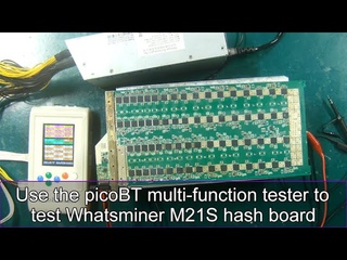 use picoBT tester to test Whatsminer M21S hashboardPicoBT test fixture tutorial