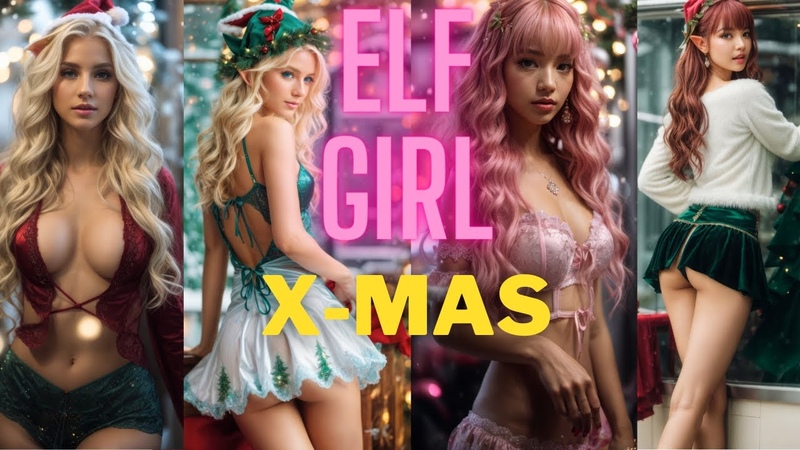 Enchanting Christmas Elves in Lingerie: 4 K AI