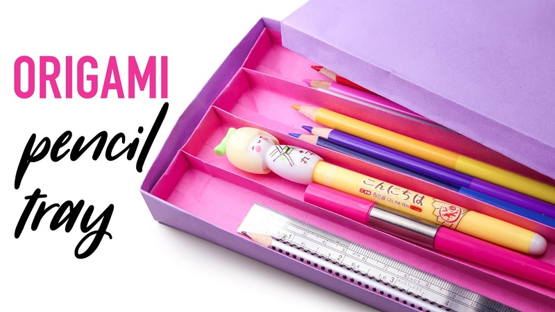 Origami Pencil Tray Instructions Box with Sections Paper