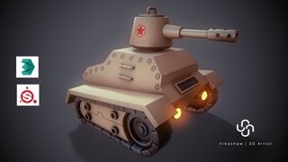 TIMELAPSE Game Asset Stylized Tank | Autodesk3dsMax/SubstancePainter