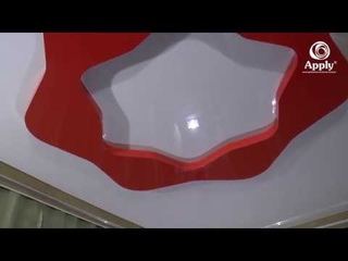 Монтаж готовых конструкций двухуровневых натяжных потолков.