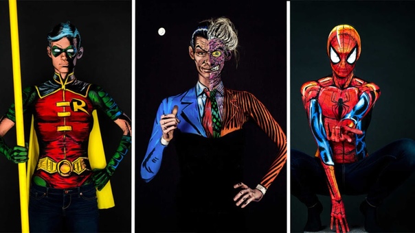 Bodypainter Turns Herself Into Comic Book