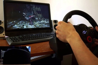 Dark Souls + Steering Wheel + First Boss = ?