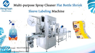 HYTS-150-B Multi-purpose Spray Cleaner Flat Bottle Shrink Sleeve Labeling Machine