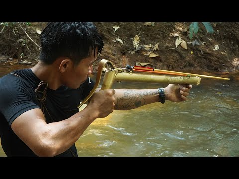 How To Make Long Arrow Slingshot From Bicycle Down Tube, Arrow Slingshot Vs Huge