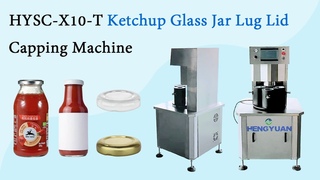 HYSC-X10-T Semi-automatic Ketchup Tomato Sauce Glass Bottle / Jar Lug Lid Vacuum Capping Machine